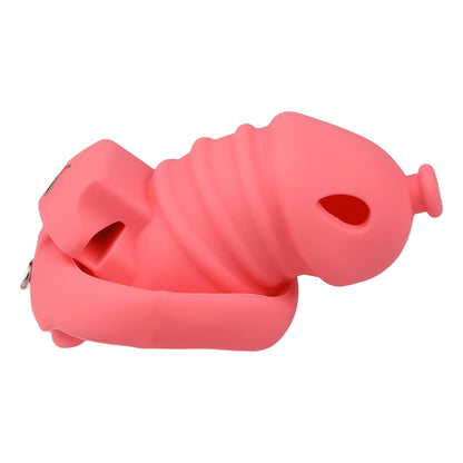 Red Silicone Chastity Cage - Small