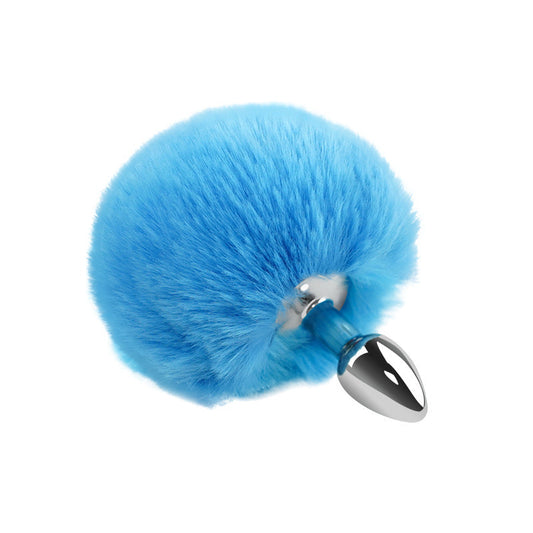 Bunny Tail Butt Plug- Agua Blue