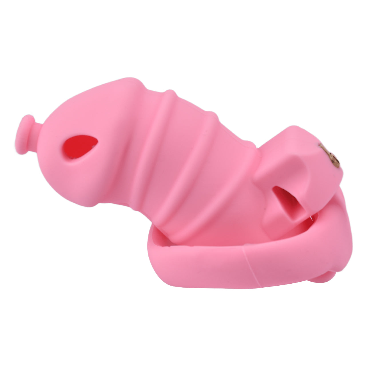 Pink Silicone Chastity Cage - M