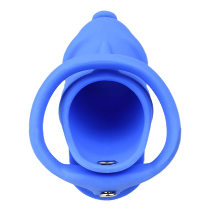 Blue Silicone Chastity Cage - M