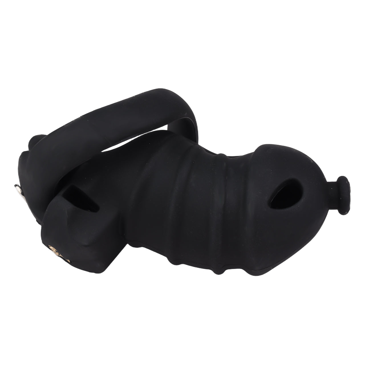 Black Silicone Chastity Cage - M