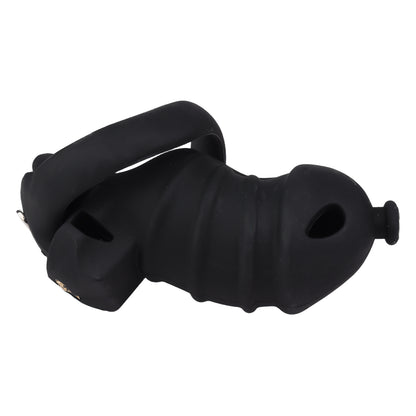 Black Silicone Chastity Cage - M