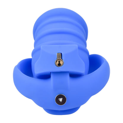 Blue Silicone Chastity Cage - Small