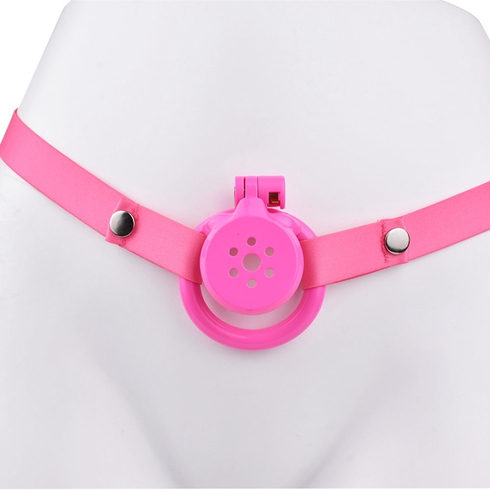 "Breathable pink chastity cage designed for chastity tease and small chastity cage users."