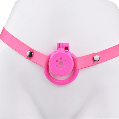 "Breathable pink chastity cage designed for chastity tease and small chastity cage users."