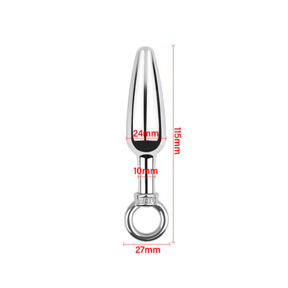 Long Metal Butt Plug - Ring Base