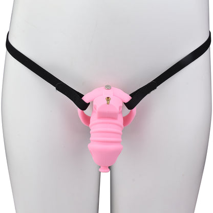 Pink Silicone Chastity Cage - Small