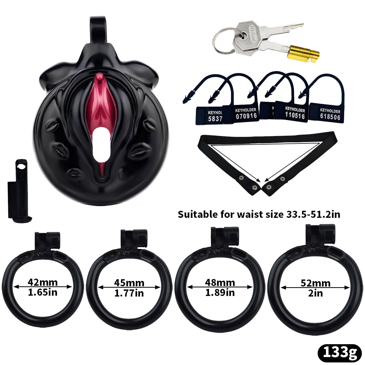 This flat chastity cage is a must-have for sissy chastity enthusiasts, providing comfort and security for a fulfilling experience."  "Dieses flache Chastity Cage ist ein Muss für Sissy Chastity Fans, es bietet Komfort und Sicherheit für ein erfüllendes Er