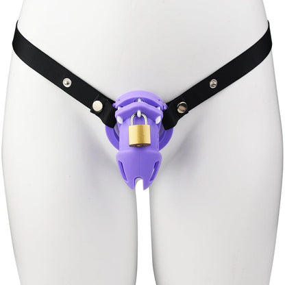 Short Silicone Chastity Cage - Purple