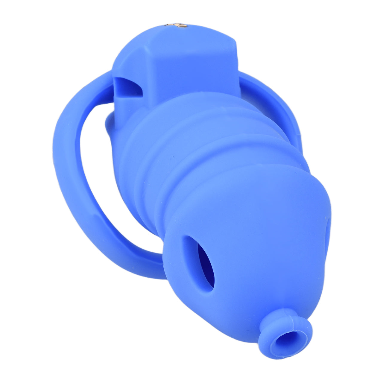 Blue Silicone Chastity Cage - M