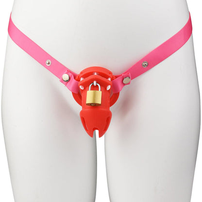 Short Silicone Chastity Cage - Red