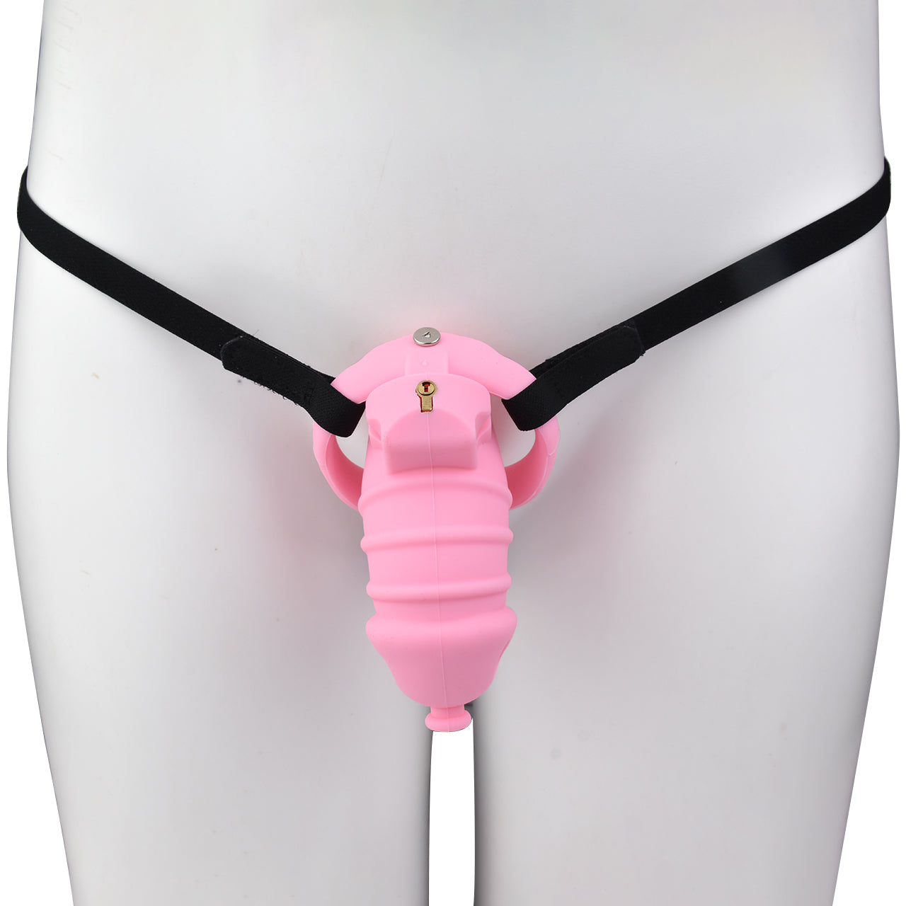 Pink Silicone Chastity Cage - M