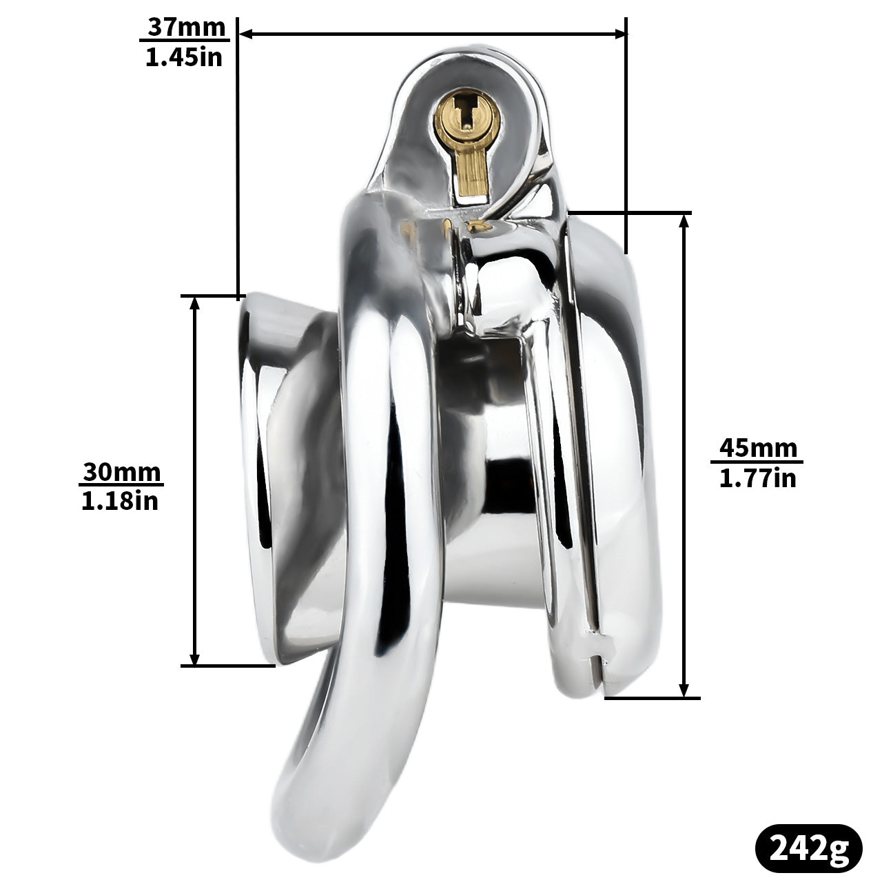 Metal Chastity Cage with Inverted Design