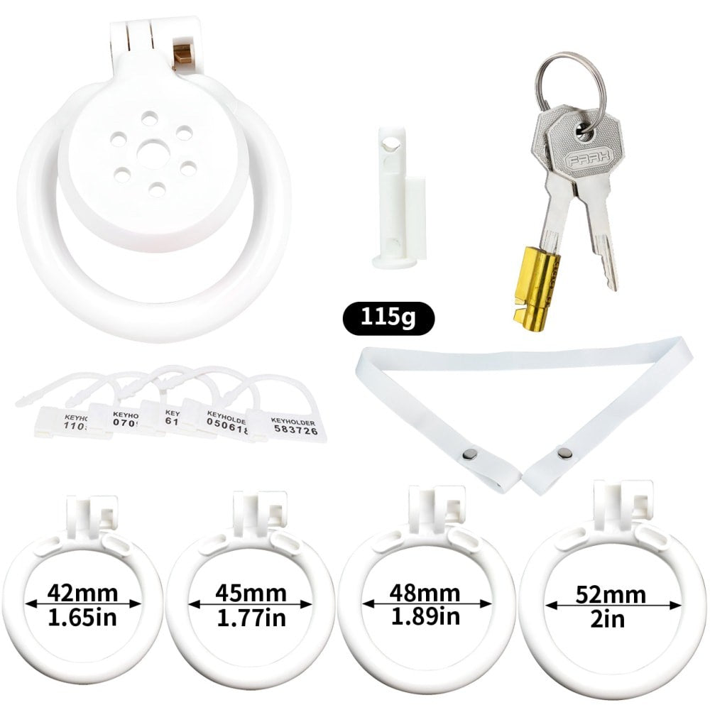 "Durable flat chastity cage alongside a modern 3D printed chastity cage for permanent chastity dynamics."