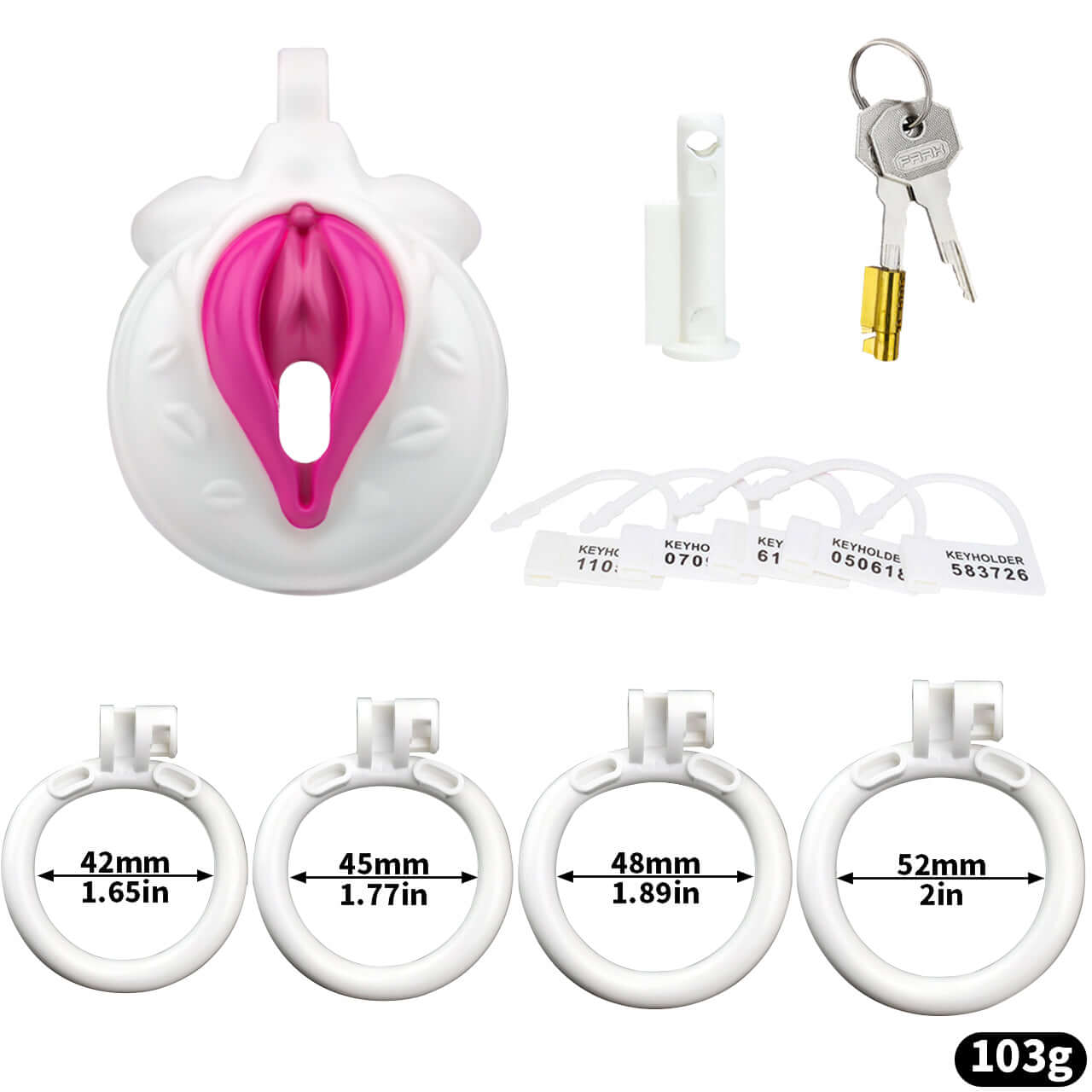 The sissy chastity cage and flat chastity cage are designed for those who enjoy femboy chastity and long-term wear."  "Das Sissy Chastity Cage und flaches Chastity Cage sind für diejenigen konzipiert, die femboy Chastity und langfristiges Tragen genießen.