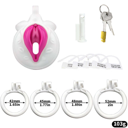 The sissy chastity cage and flat chastity cage are designed for those who enjoy femboy chastity and long-term wear."  "Das Sissy Chastity Cage und flaches Chastity Cage sind für diejenigen konzipiert, die femboy Chastity und langfristiges Tragen genießen.