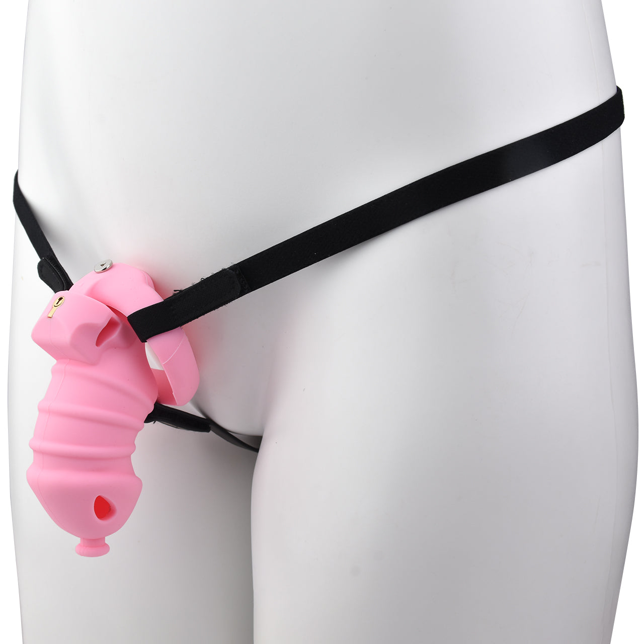 Pink Silicone Chastity Cage - M