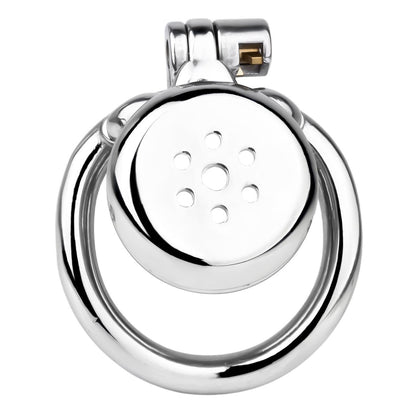 Compact and secure permanent chastity cage tailored for long-term wear, ideal for those who enjoy chastity husband dynamics, chastity humiliation, or exploring gay chastity themes.