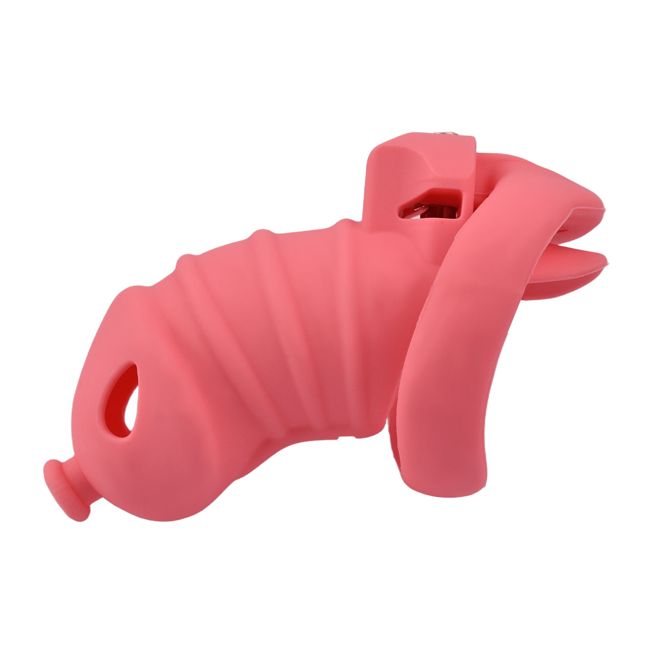 Red Silicone Chastity Cage - M