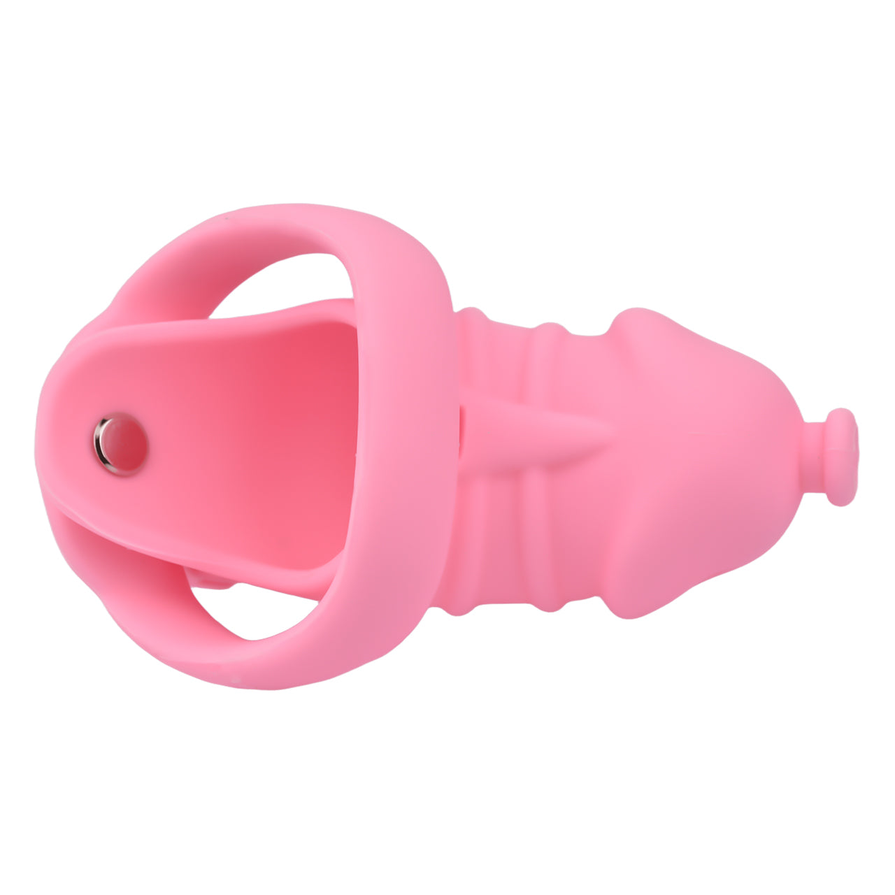 Pink Silicone Chastity Cage - M