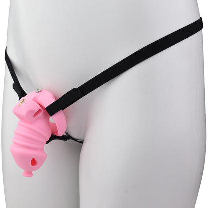 Pink Silicone Chastity Cage - Small