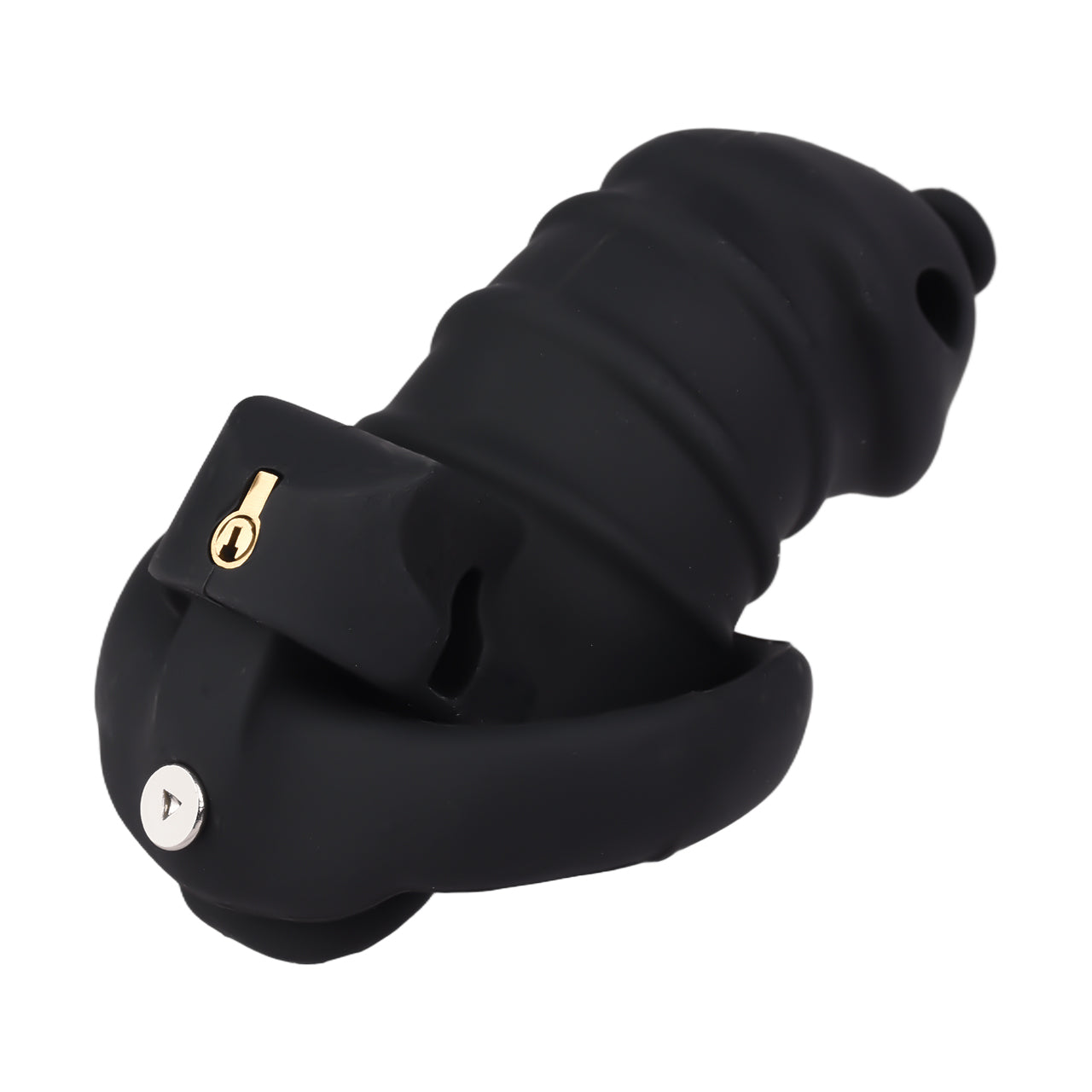 Black Silicone Chastity Cage - M