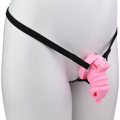 Pink Silicone Chastity Cage - Small