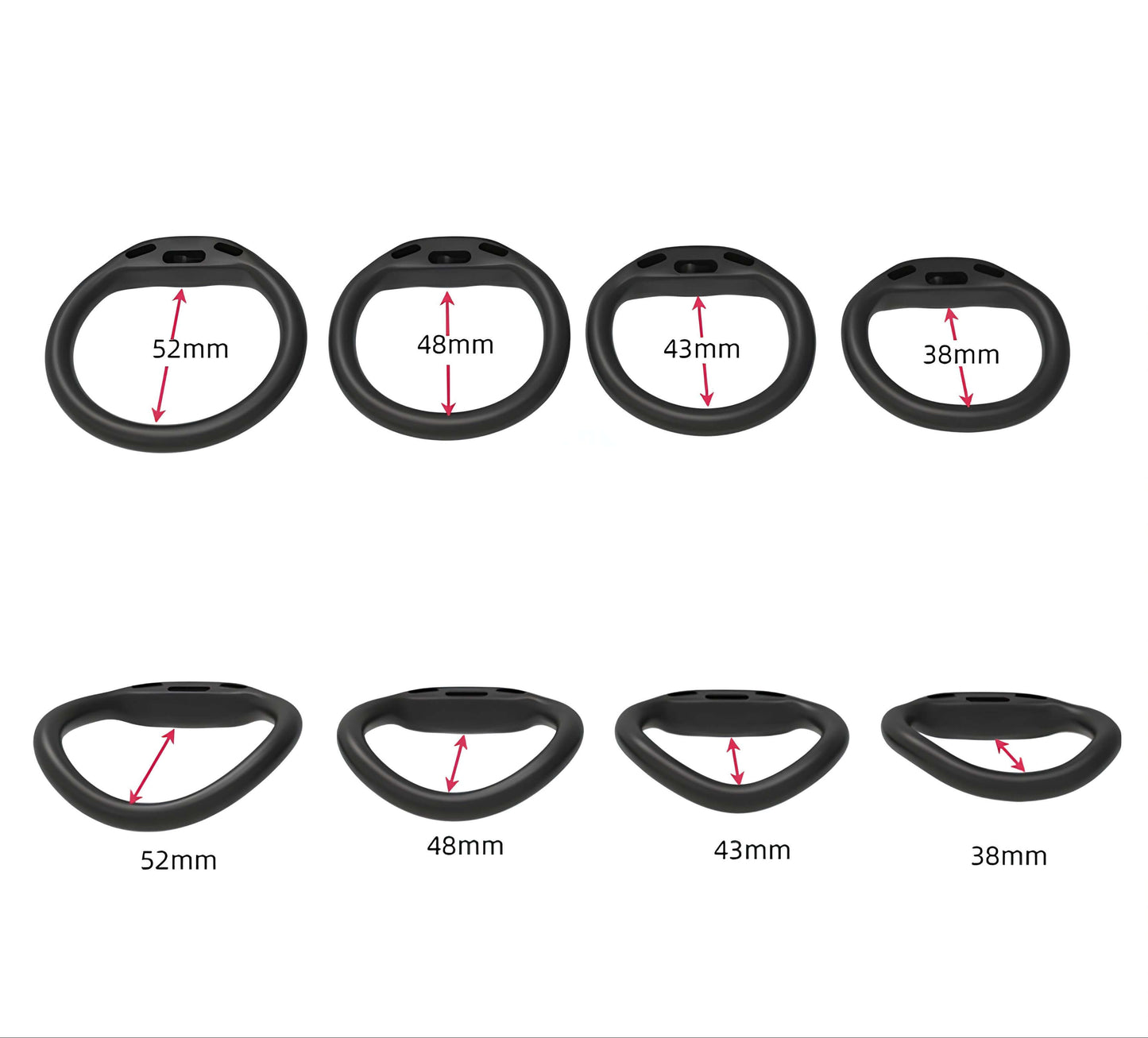 3D Printed Chastity Cage - Black - Hidden Lock