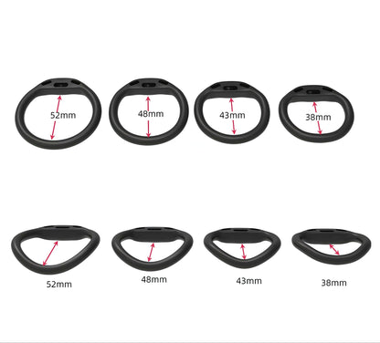 3D Printed Chastity Cage - Black - Hidden Lock