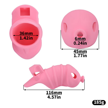 Pink Silicone Chastity Cage - M