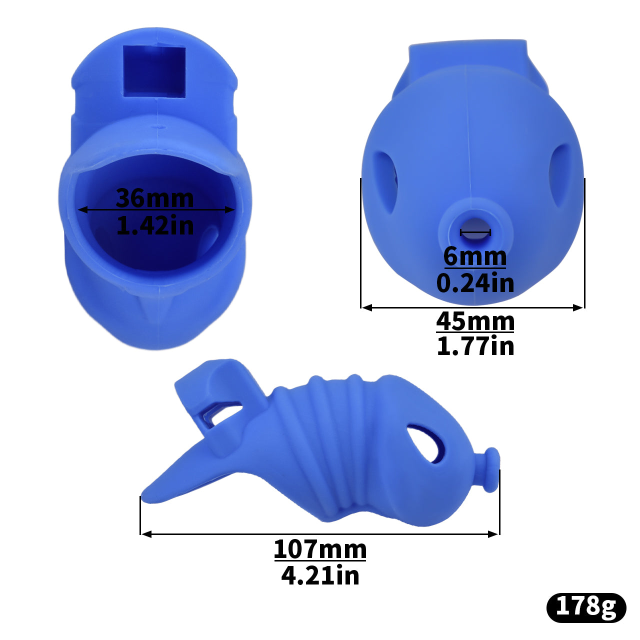 Blue Silicone Chastity Cage - Small