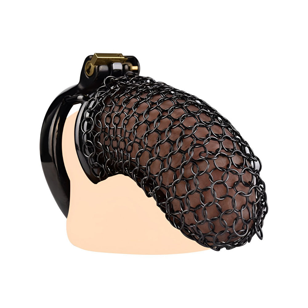 This flat chastity cage provides a discreet fit, perfect for long-term cuckold training and keeping you locked in femdom chastity."  "Dieses flache Chastity Cage bietet eine diskrete Passform, ideal für langfristiges Cuckold Training und hält Sie in Femdo