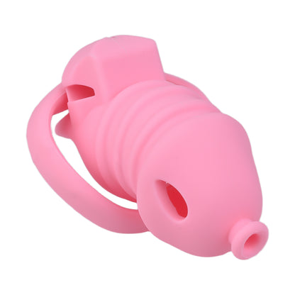 Pink Silicone Chastity Cage - Small