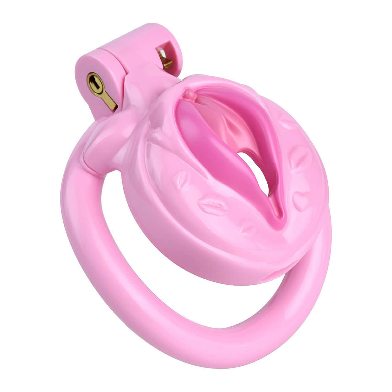 Secure your submission with a pink chastity cage, flat chastity cage, and femboy chastity device."  "Sichern Sie Ihre Unterwerfung mit einem rosa Chastity Cage, flachem Chastity Cage und femboy Chastity Gerät.