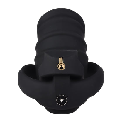 Black Silicone Chastity Cage - M