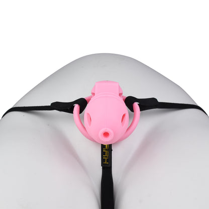 Pink Silicone Chastity Cage - Small