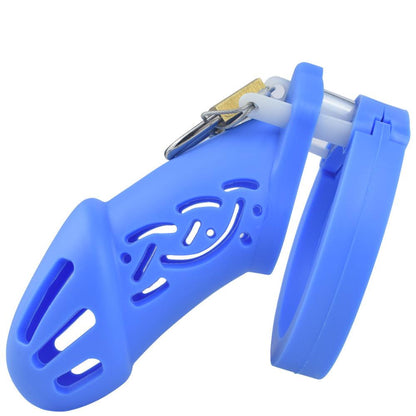 Silicone Chastity Cage - Blue