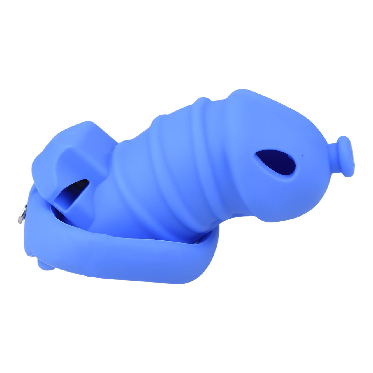 Blue Silicone Chastity Cage - M