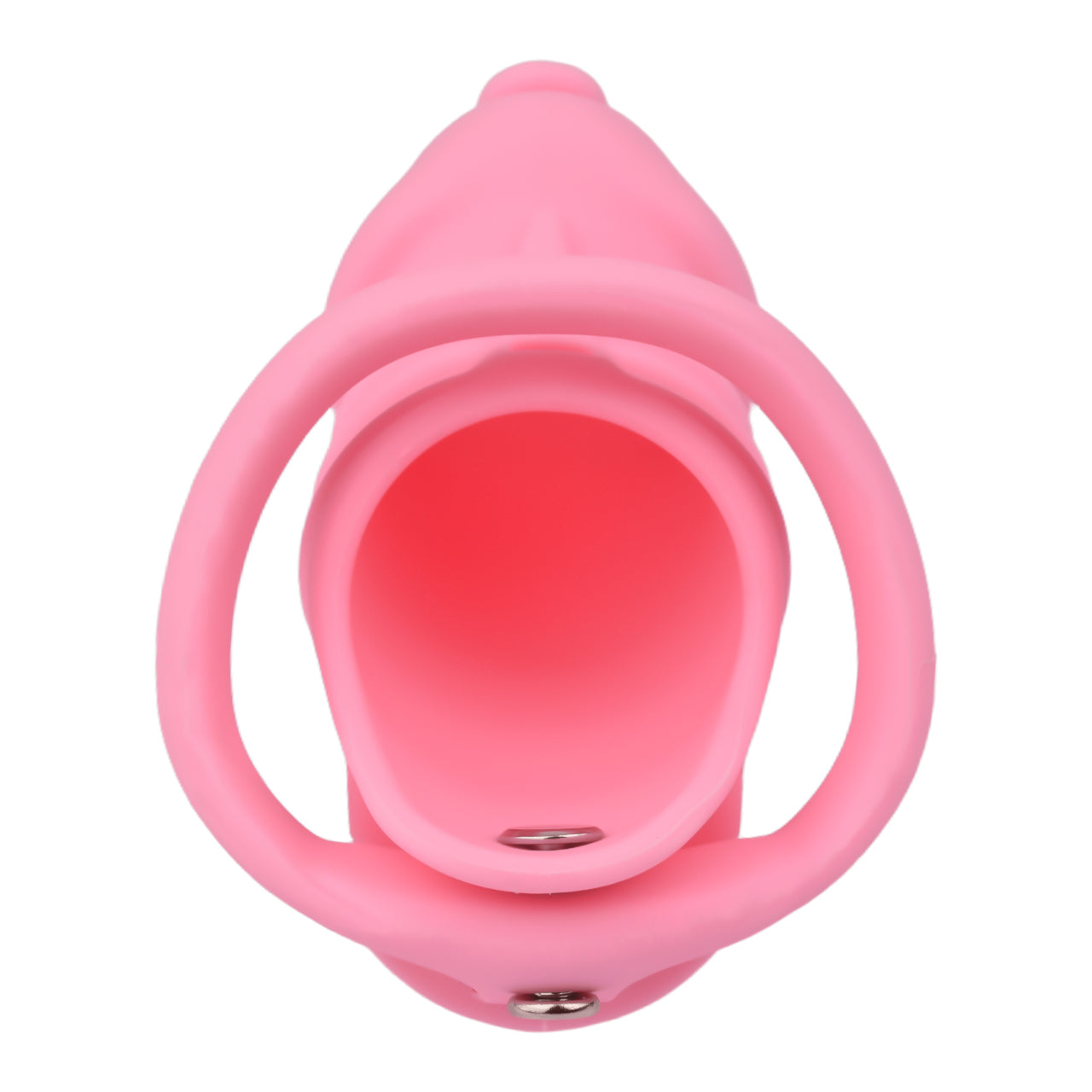 Pink Silicone Chastity Cage - M