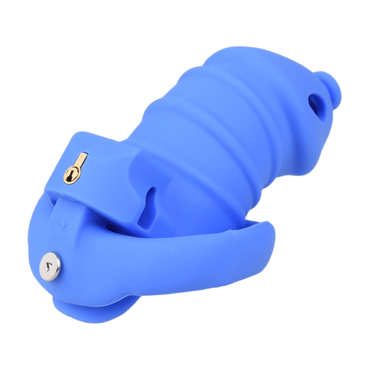 Blue Silicone Chastity Cage - M