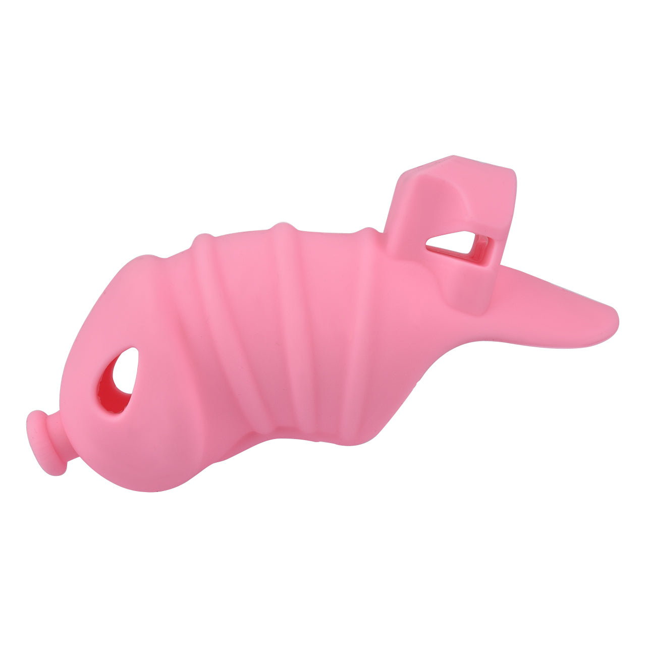 Pink Silicone Chastity Cage - M