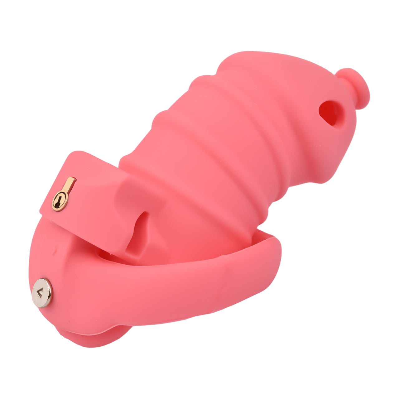 Red Silicone Chastity Cage - M