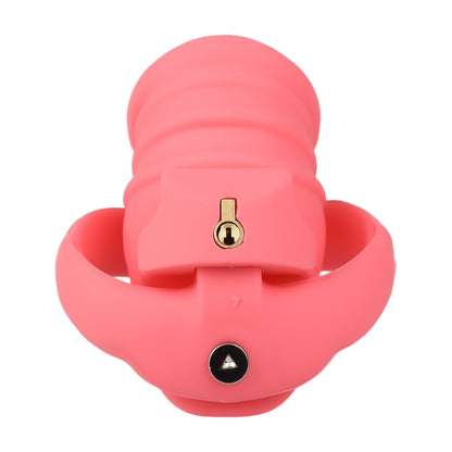 Red Silicone Chastity Cage - Small