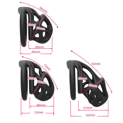 3D Printed Chastity Cage - Black - Hidden Lock