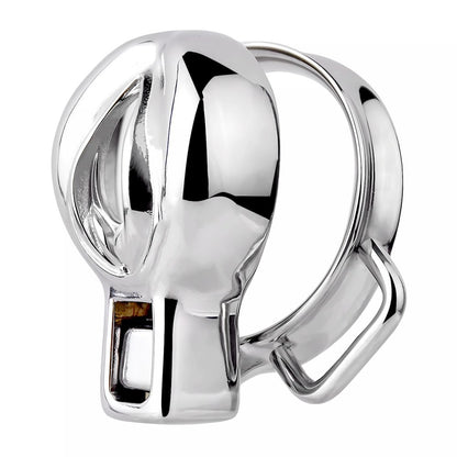 Sissy Metal Chastity Cage Flat Inverted With Belt Hold