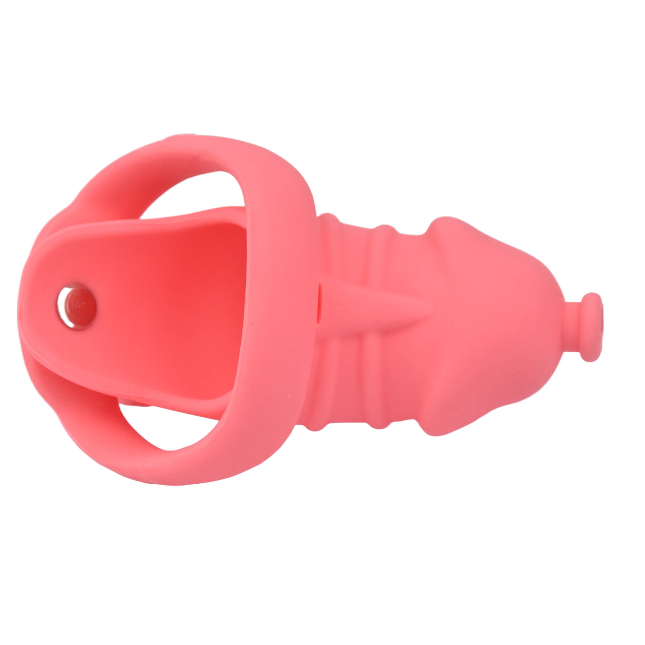 Red Silicone Chastity Cage - M