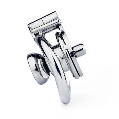 Inverted Chastity Cage With Metal Head Cover