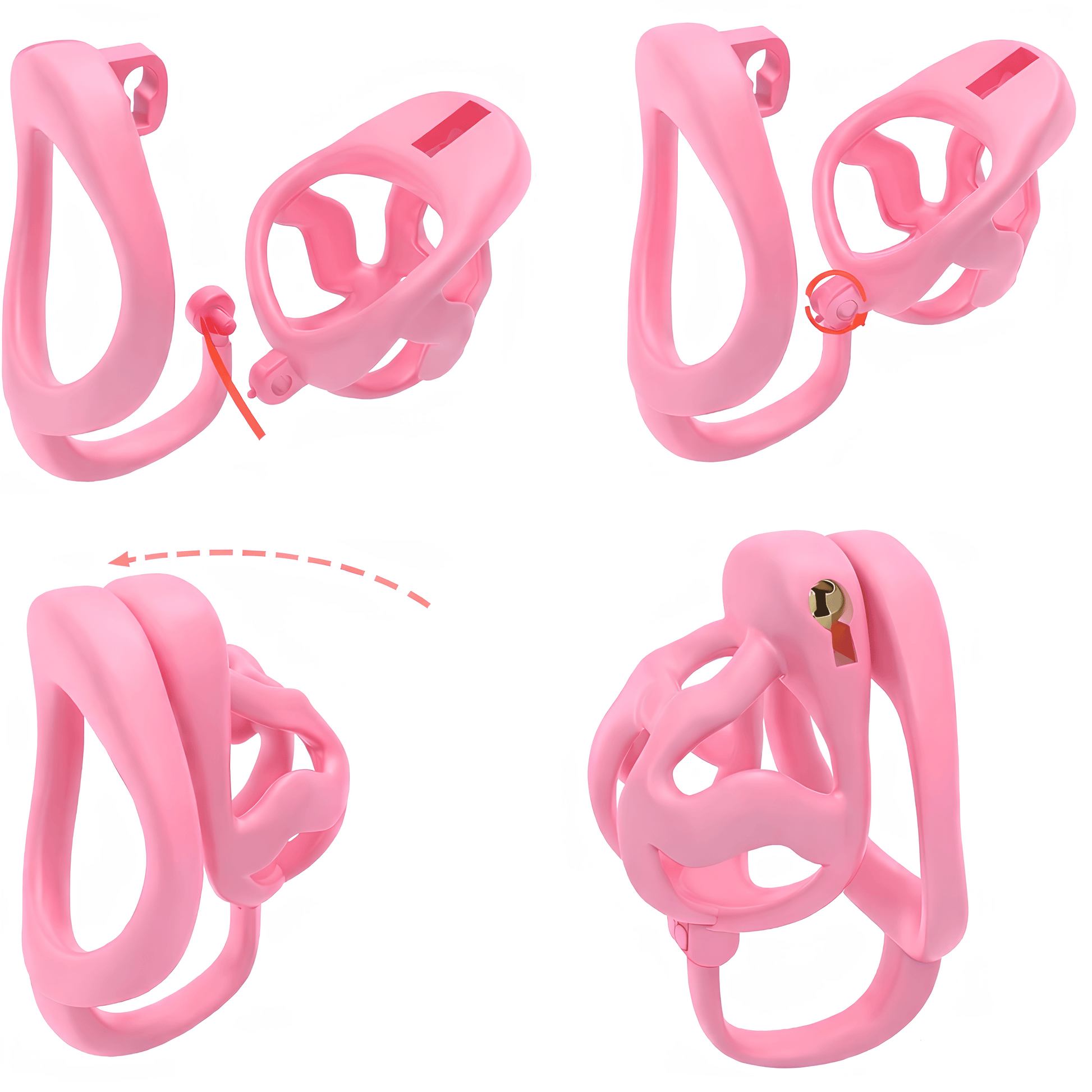 male chastity toy pink BDSM chastity toy pink BDSM toy male restraint cage intimate restraint device