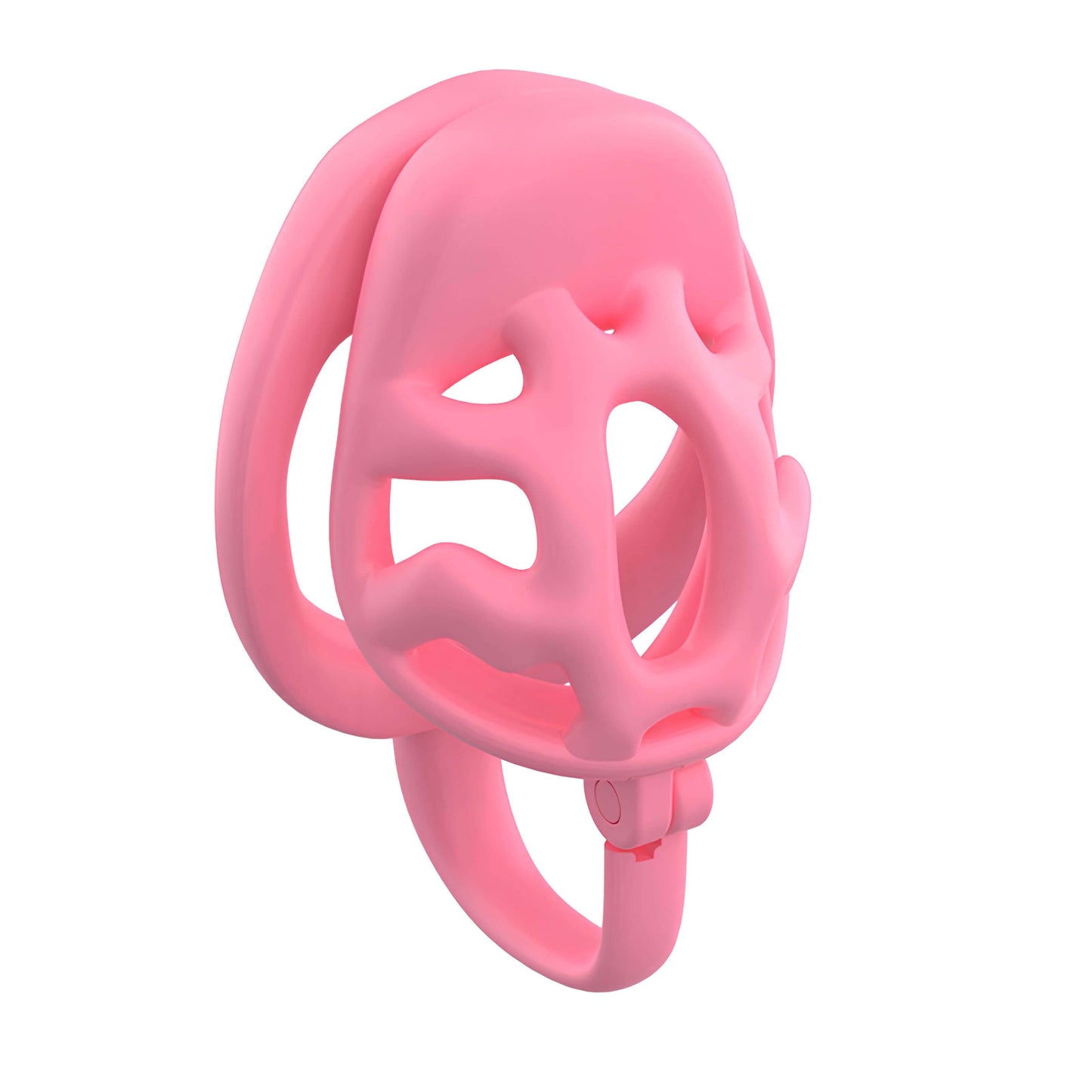 small pink chastity cage silicone chastity cage pink lightweight chastity cage breathable chastity cage comfortable chastity cage