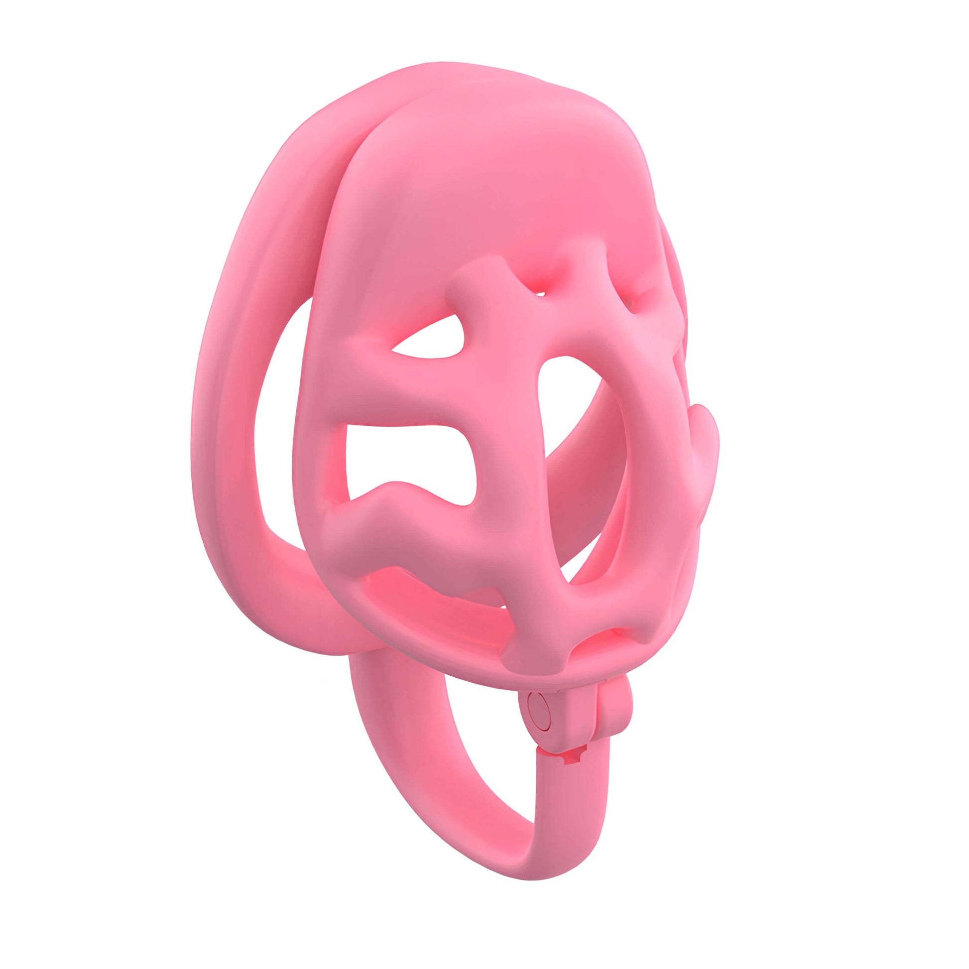 small pink chastity cage silicone chastity cage pink lightweight chastity cage breathable chastity cage comfortable chastity cage